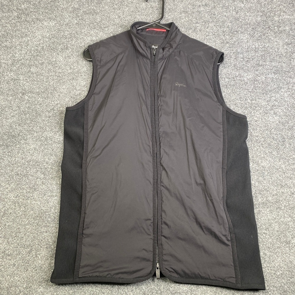 Rapha Transfer Insulated Gilet Mens Medium Black Cycling Vest Full Zip Mock Neck